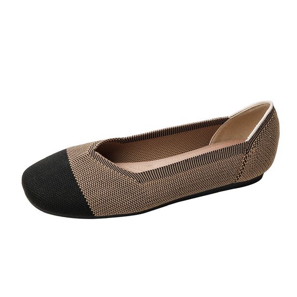 Women's Loafers Breathable Knit Fabric Square Toe Slip-On Comfort Shoes With Leopard Print & Retro Style For Casual Leopard Print Retro Grandma Shoes_vogvips.com