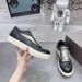 In-Stock Genuine Leather Thick-Soled Low-Top Couple's Black And White Lace-Up Triangle Logo Dark Style High Street_vogvips.com