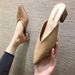 Try-On Shoes High Our Store Spring Summer New Thick Heel Pointed Closed Toe Outdoor Half Slippers Women_vogvips.com