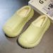 Men's Home Clogs 2023 New Winter Garden Clog Plush Lining Waterproof Woman House Warm Shoes High Quality Anti-Slip Green_vogvips.com