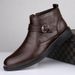 European Warm Series First Layer Cowhide Martin Men's Autumn Winter New British Style Mid-High Top Shoes With Fleece Cotton Genuine Leather_vogvips.com