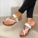 Cross-Border Trade Large Size Toe Clip Sandals For Women, European And American Style, Metal Belt Buckle, Flat Heel,_vogvips.com