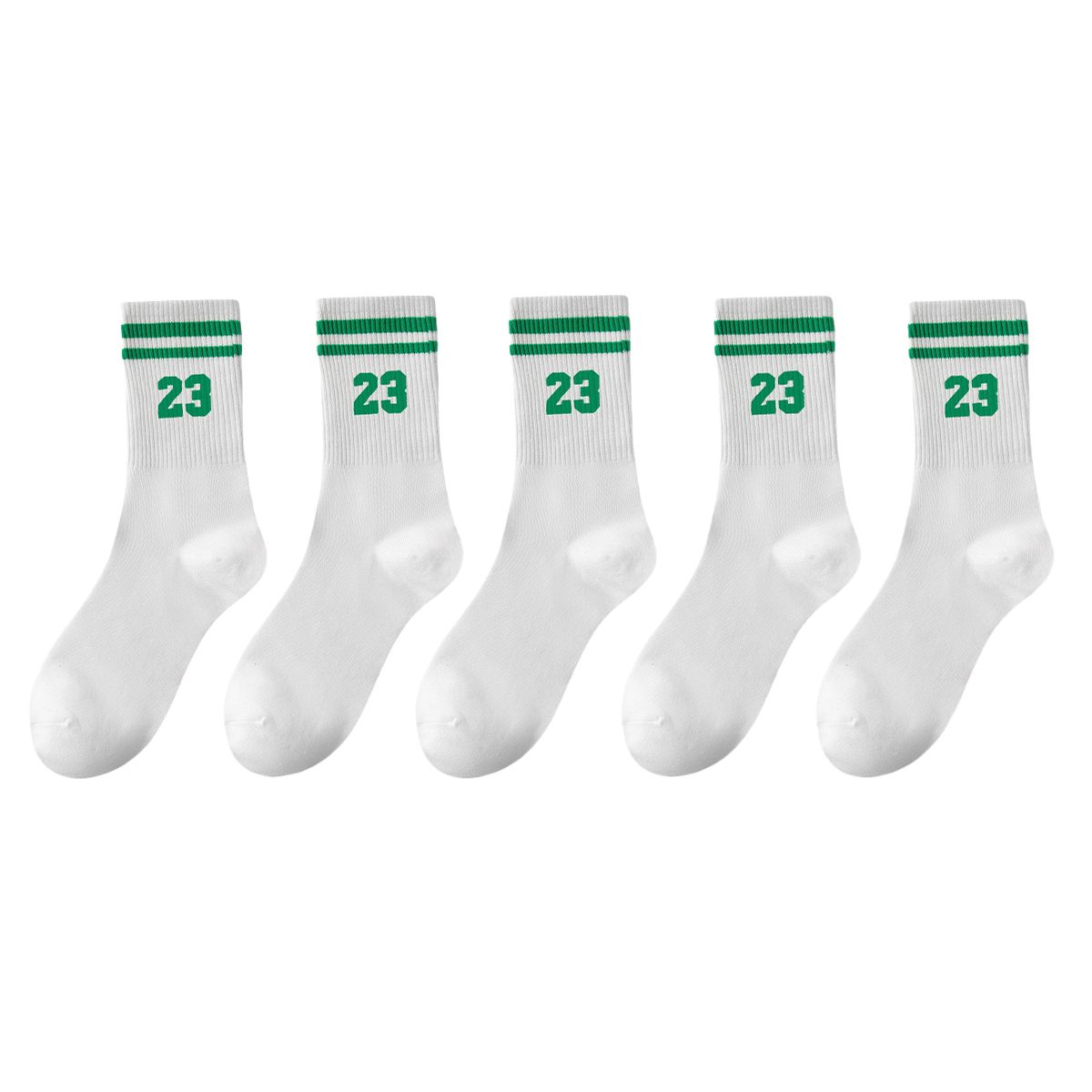 5/10/20 Pairs Men's Crew Socks, Number 23 Stripe Design, Anti-odor And Sweat Absorbent, Casual & Stylish_vogvips.com