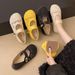 Thick-soled Inner Height-increasing Single Shoes Women's Woven One-pedal Velcro Mary Jane Shoes With Skirts Casual Shoes_vogvips.com