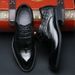 Euro Step Men's Business Formal Shoes Genuine Leather Brogue Carved British Style Trendy Lace-up Korean Version Pointed Toe_vogvips.com