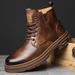 European Warm Series Autumn Winter Martin Simple High-top Thick-soled Outdoor Work Boots Versatile Fashion Trendy Casual Men's Shoes_vogvips.com