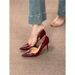 French Retro Elegant Red Pointed Toe Pumps Sexy Side Cutout Patent Leather High Heels_vogvips.com