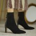 Giant, And Slim Gentle Apricot Temperament, Pointed Head, Thin High Heel Socks, Ankle Elastic Short Boots, Female_vogvips.com