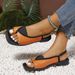 Cross-border Plus-size Flat For Women, 2025 New Model, Toe-loop, European And American Style, Square Toe, Casual,_vogvips.com