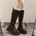 Western Boots, Cowboy Boots, Children's Autumn Xinjiang Travel Boots, Brown Maillard Knight Boots, Thick-soled Martin Boots._vogvips.com