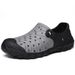 Summer Combination Sole Sandals, Color Blocking Trend, Breathable Hole Shoes, One Step Fashion Hollow Beach Shoes X3_vogvips.com