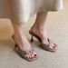 2025 Spring And Autumn New French Style High Heel Mules For Women Summer Outdoor Square Toe Stiletto Strap Butterfly_vogvips.com