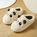 Cute Cow Warm Furry Women Couples Plush Slippers For Men Winter Heel-Wrapped Cotton Shoes_vogvips.com