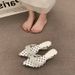 Fairy Wind Diamond Thin Strap Flip Flops Women's Summer Outwear New Pointed Toe Wedge Heel Elegant Sandals_vogvips.com