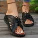 Women's Shoes New Roman Slippers For Women With Wedge Heels And Thick Soles Ladies' Sandals With Bowknot Decoration Light Shoes Large Size Shoes_vogvips.com