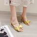 High-heeled Fashionable Women's High-heeled Sandals, Bow-decorated Stiletto Slippers With Luxurious Satin Design_vogvips.com
