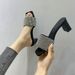 2025 Summer New Rhinestone High Heels For Women, Outdoor Wear, Chunky Heel Sandals, Internet Celebrity Style, One-Strap_vogvips.com