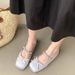 French Mary Jane Single Shoes Female Summer Temperament Gentle Fairy Wind Round Head Shallow Mouth Flat Ballet Shoes_vogvips.com