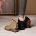 Leather Stylish Short 2025 Autumn Winter New Back Zipper Women's Non-Slip Soft Sole Fleece-Lined Martin Boots For Women_vogvips.com