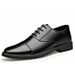 Men's Classic Business Casual Leather Shoes - Soft PU Square Toe Lace-Up Dress Shoes For Office & Daily Wear_vogvips.com