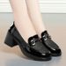 Popular Women's Loafers With Thick Chunky Square Heels, Breathable Leather, Soft Soles, Summer New Style, Ultra-soft_vogvips.com