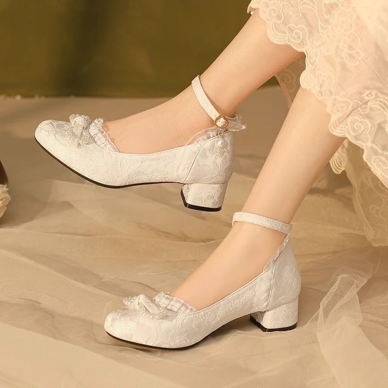 New Chinese-style Retro High-heeled Traditional Chinese Fashion Hanfu Ancient-style Cheongsam Shoes, Mary Jane Shoes_vogvips.com
