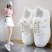 Little White Shoes Female And Female Students Casual Through The Net Versatile Board Shoes Street Shot P_vogvips.com
