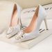 Stiletto High Heels Sexy Slimming Shallow Mouth Pointed Toe Shiny Rhinestone Buckle Women S Shoes_vogvips.com