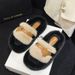 Fuzzy Slippers For Women, High-End Feel, Outdoor Wear, 2025 New Autumn And Winter Cotton Indoor Home Use, One-Word_vogvips.com