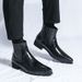 European Warm Series British Style Trend Men's Casual High-top Leather Shoes Autumn Winter New Pointed Toe Business Slip-on Short_vogvips.com