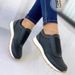Autumn New Round Toe Thick Oled Elatic Port For Women In Plu Ize, Low Cut, Hallow Mouth Ingle Hoe, Caual_vogvips.com