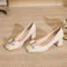 Women's Shoes Casual Business Wedding Party Square Toe Red Mary Jane Thick Heel Patent Leather French High Heel Wedding Shoes Single Shoes Women_vogvips.com