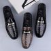 Loafu Single Shoes, Crocodile Pattern Men's Feet, Formal Men's Shoes, Doudou Leather Shoes_vogvips.com