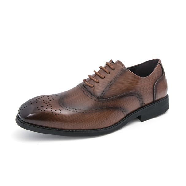 Cross-Border Large Size Lace-Up Business Formal Men's New Casual Fashion Wedding Pointed Leather Shoes Men_vogvips.com