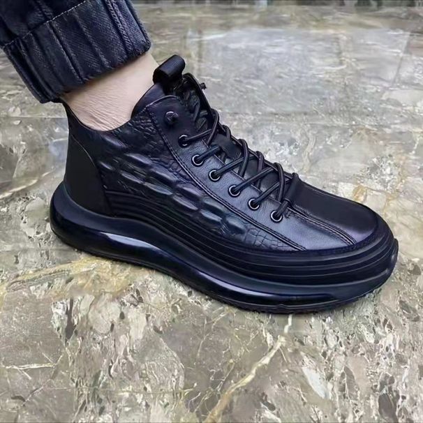 Unbeatable Quality 20 Spring And Autumn New Thick Mid Top Casual Trendy Air Cushioned Bottom Fish Pattern Lightweight Sports Men's Shoes_vogvips.com