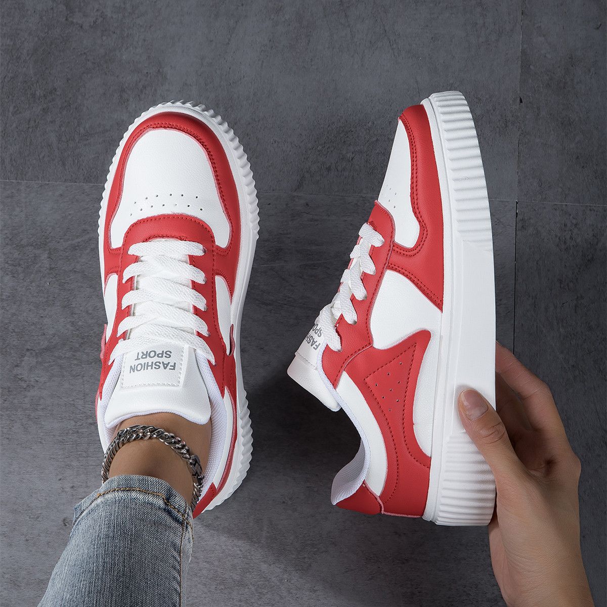 Men's Low Cut Casual Sports Shoes, Lightweight And Comfortable Board Shoes, Suitable For Daily Wear, All Season Fashionable Lace Up Men's Flat Shoes_vogvips.com