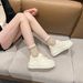 Luji Platform White Sneakers For Women, Popular Online, Suitable For All Occasions, Cross-shaped Bread-shaped Design, Comfortable And Stylish._vogvips.com