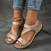 New 2025 European And American Women's Cross-border Trade, Large Size, Stitched Wedge Heel, Casual Velcro Sandals For_vogvips.com
