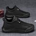 European Warm Series Autumn Winter Sports Casual Leather Men's Slip-On Work Soft Sole Wear-Resistant Safety Shoes_vogvips.com