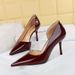 8236 Style Fashionable And Minimalist Heels Women's Shoes, Thin High Heels, Shallow Mouth, Pointed Side Hollowed Out_vogvips.com