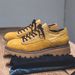 Men's Retro Work Boots With Anti-Slip Sole, Chunky Round-Toe Ankle Boots For Casual Wear, Suede & Canvas Upper, Cushioned Comfort & Height Increase_vogvips.com