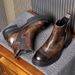 European Warm Series Genuine Short High-top British Style First Layer Cowhide Men's Martin Boots Thick-soled Height-increasing_vogvips.com
