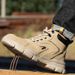 Men's High Top Steel Toe Safety Boots, Anti-Smashing Anti-Puncture, Microfiber Leather Upper, EVA Sole For Miners, Construction & Factory Workers_vogvips.com