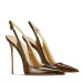 Women's Brown Patent Slingback Heels Pointed Toe Stiletto High Heel Pumps Daily Outfit_vogvips.com
