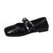French Soft-soled Rhinestone Small Leather Shoes Wear Flat-soled Fairy Wind Shallow Mouth With Skirt Single Shoes Female_vogvips.com