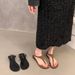 Flat-soled Retro Resort-style Flip-flop Sandals, Fairy Shoes, 2026 New Summer Black Versatile Beach Roman Sandals_vogvips.com