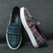 Fashion New Mens Stripe Suede Leather Designer Shoes Plaid Fashion Casual Flat Bottom Sneakers Luxury Brand Shoes Men Loafers Shoes Male_vogvips.com