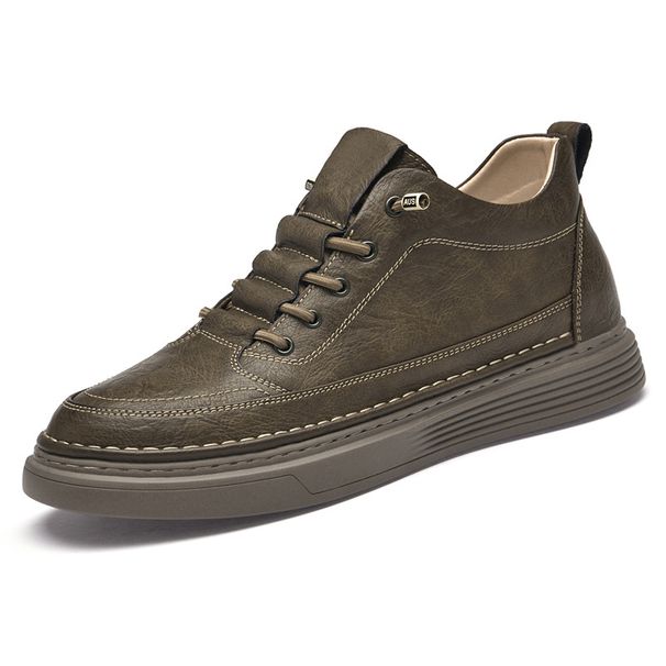 Men's Breathable High-top Shoes Men's Retro Invisible Inner Height-increasing Men's Shoes Cm Height-increasing Shoes Medium-top Casual Board Shoes_vogvips.com