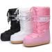 Women's Winter Snow Boots With Round Toe, Waterproof & Non-Slip, Cozy Fleece Lining, High-Top Ski Boots For Outdoor & Casual Wear Thickened Moon Shoes_vogvips.com