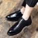 Euro Step Spring And Autumn New Pointed Toe British Style Lace-up Leather Brogue Carved Business Casual Formal Men's Shoes_vogvips.com